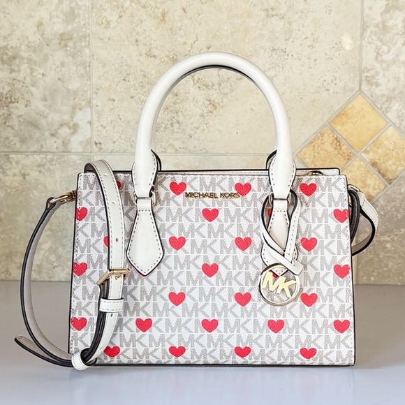 Michael Kors Sheila SM Shoulder Bag + Wallet MK Light Cream ❤️ - Picture 3 of 16